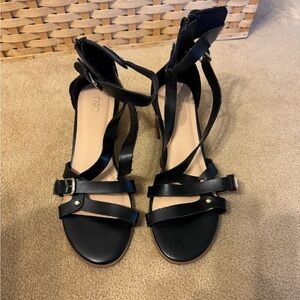 Black Strappy Women's Sandals -